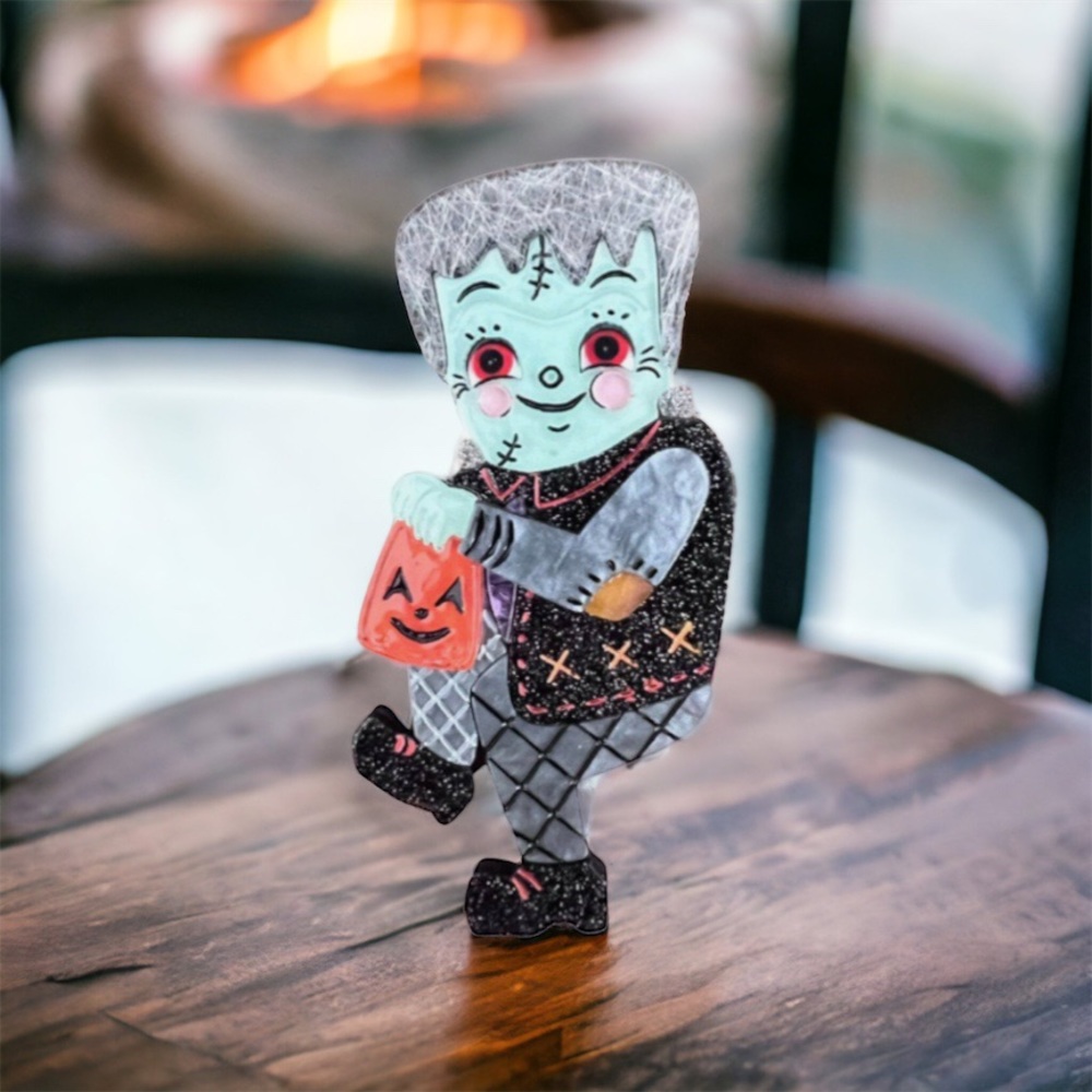 Frankenstomp Frankenstein Monster Brooch Johanna Parker Halloween